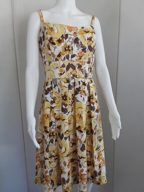 K Studio Collection Yellow Pleated Back Bow Sundress Sz. 16